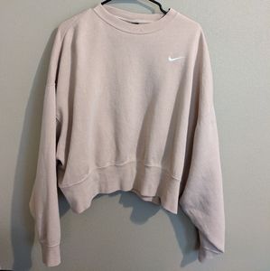 Nike blush pink cropped sweatshirt